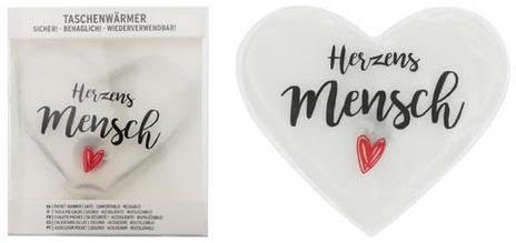 Taschenwärmer Handwärmer mit Motiv Herzens Mensch 2 Stück