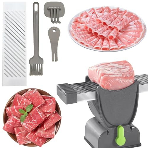 SZSMW Cortafiambres Manual - Meat Slicer - Cortador de Carne - Ideal para Cortar Carne, Verduras Y Frutas, Perfecto para Preparar Ingredientes Calientes, Brochetas A La Parrilla Y CoccióN Diaria