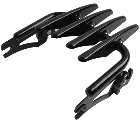 H RUO Stealth Gepäckträger, schwarz, Abnehmbarer Gepäckträger, kompatibel mit Harley Davidson Street Glide Road Glide Road King Electra Glide Ultra Limited 2009–2024