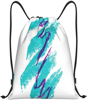 JIPOFD 90er-Jahre-Cup-Design, Universal-Rucksack mit Kordelzug, robust für Schwimmen, Fitnessstudio, Schwarz, Medium