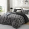 Hafaa King Size Duvet Cover Sets Soft Printed Bedding Set Brushed Microfiber Duvet Covers with Pillowcases (Black and Grey Wave 230x220 CM)