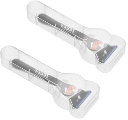 ShigKeu 2 Pcs Transparent Razor Storage Box Plastic Razor Travel Case Portable Razor Holder Container Travel Razor Case for Men's Electric Shaver Accessories
