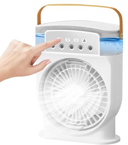 Genérico Tragbarer Zerstäuberventilator, Wasservernebler, mit 3 Geschwindigkeiten und 600 ml Tank für Sommer, Yoga, Camping, Picknick, Ausflüge