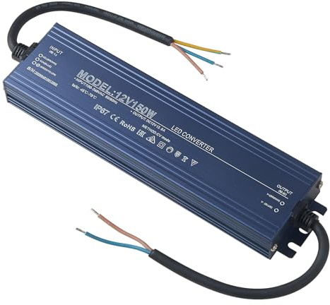 HCFEI LED Trafo 12V Transformator, Wasserdicht Netzteil Driver AC 230V Auf DC 12 Volt Treiber IP67, Konstantspannung Niedervolttrafo Für Streifen Strip G4 MR11 MR16 Birnen Spots (12V 150W)