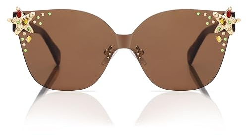 SOJOS Oversized Quadratisch Sonnenbrille Damen Acetat mit Sternenakzenten UV400 Schutz, Glowheart