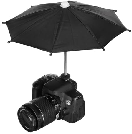 PATIKIL Camera Umbrella, 27cm Sunshade Camera Hot Shoe Umbrella Rain Cover Protector for Nikon, Black