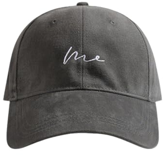 Casquette de Baseball Homme Femme Printemps été Broderie Les Vagues stylé Anti-Soleil UPF 50+ Réglable Sport Extérieur 60-65cm Grande Taille Circonférence de la tête Gris foncé