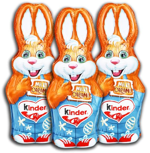 3 er Pack Ferrero kinder Schokolade Hase osterhase Osterhasen Milky Caramel 3 x 110g