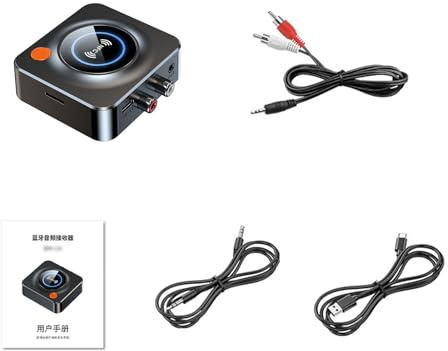 Ejoyous BT Sender Empfänger ABS BT 5.1 Empfänger mit NFC und 3,5 Mm 2 in 1 Adapter Geringe Latenz für TV PC Home Stereo Autolautsprecher