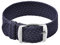 ULLCHRO Unisex Perlon Nylon Armband mit Edelstahl Silberne Schnalle 22mm MarineBlau