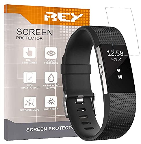 REY Pack 7X Displayschutzfolie für Fitbit Charge 2, Premium-Qualität