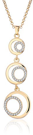 Collier pour Femme, Bagues Chaîne Pendentif Collier pour Filles Collier Long Collier En Or et Argent avec Cristal CZ (Plaqué or)