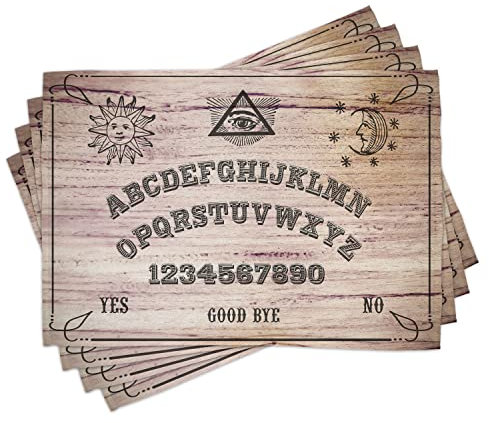 ABAKUHAUS Planche Ouija Lot de Sets de Table en 4 pièces, Texture en Bois, Tissu Lavable pour Salle à Manger et Cuisine, Standard, Taupe