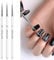 Tinsow 3pcs Professional Nail Art Brush Set Liner Pens Striping Brushes for Short Strokes, Details, Blending, Elongated Lines etc (Transparent)
