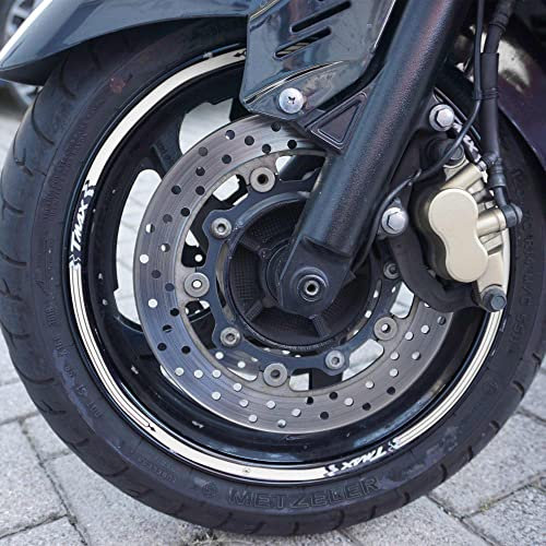 labelbike - Adesivi Strisce Moto Cerchi Ruote Kit Protezioni compatibili con YAMAHA 500-530-560 TMAX 2008-2024 Colore Bianco