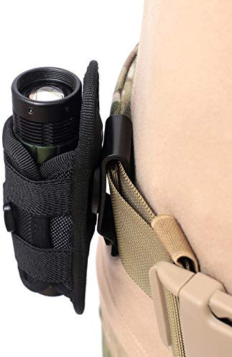 Yalatan Flashlight Pouch Holster, Tactical 360 Degrees Rotatable Flashlight Pouch Holster Torch Case For Belt, Portable Torch Cover Holder Hunting Lighting Accessories for Adults