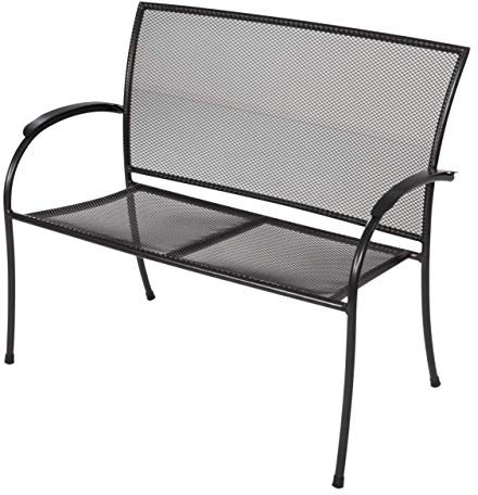 LLiving Bank Gartenbank Parkbank Nordic 105 cm grau Metall