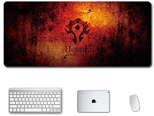 ITBT Mouse Mat World of Warcraft 900x400mm Anime Mouse Pad, keyboard mouse mats, Extended XXL Large Professional Gaming Mouse Mat with 3mm-Thick Rubber Base, for Desktop PC, Q
