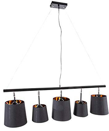 Invicta Interior Elegante Hängeleuchte 5-flammig LEVELS 100cm schwarz gold Pendelleuchte Hängelampe