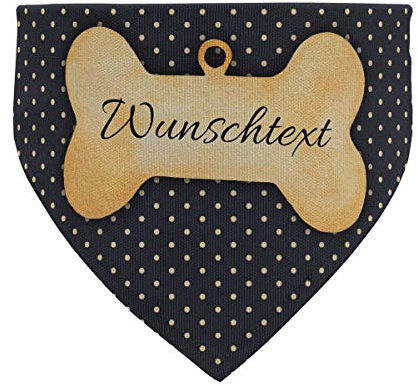 printplanet® - Hundehalstuch mit Name oder Text - Halstuch für Hunde - Layout Hundemarke - Größe L
