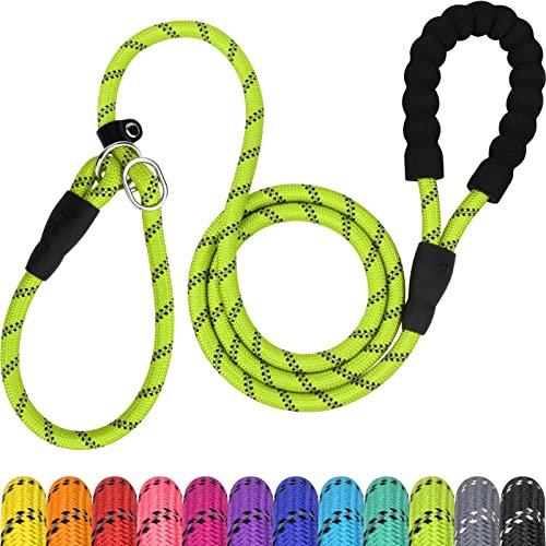 TagME Retrieverleine mit Zugstopp,Reflektierende Seilleine 185 cm Moxonleine,Weicher gepolsterter Griff,10mm für Mittlere Hunde,Grün