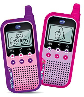 VTech - Kidi Talkie Rose - Talkie-Walkie Enfants avec Écran et Jeux, Jouet Électronique Éducatif – Version FR