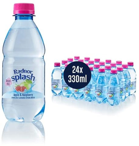 Radnor Splash Sparkling Apple and Raspberry 24x330ml Sugar Free Flavoured Water Multipack