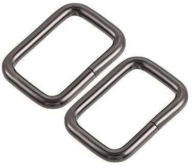 sourcing map 30Stk Metall Quadrat Ringe Schnalle Rechteck Metall Ring 25x16mm(0,98 x0,63) Innenmaß für Taschen Gürtel DIY Zubehör schwarz