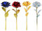 Rose Feuille d'or 24K rose eternelle sous cloche Fleurs artificielles Rose Elégante Rose Longue Tige Fleurs Éternelles ,Fleur Golden Rose Avec Boîte pour Saint Valentin(Or / Bleu / Rouge / Coloré)