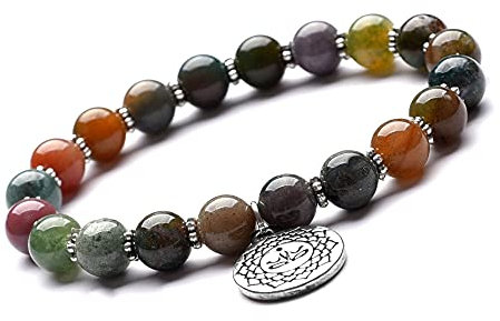 Unique Chakra Schutzarmband gegen negative Energien Agate Perlen Armband 8mm Achat Perlen Heilsteine Juweliers Qualität Mehrfarbig