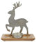 Nordstern Kerzenhalter 'Hirsch' in Alu-Mangoholz - 23 x 11 x 27 cm