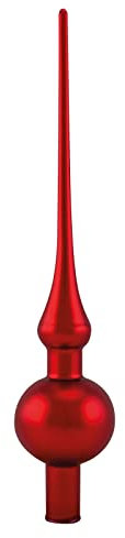 Thüringer Glasdesign Christbaumspitze Rot, ca. 28 cm, Weihnachtsbaumschmuck