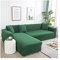 Daesar Sofabezug L Form 2er Set Wasserdicht 235-300, Couchbezug Eckcouch 3 Sitzer Grün Überwurf Sofa XL Polyester