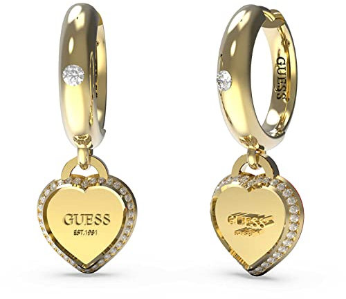 Guess Ohrringe mit Herzen, feines Herz, JUBE01426JWRHT-U/JUBE01426JWYGT-U, Einheitsgröße, Metall, Kein Edelstein