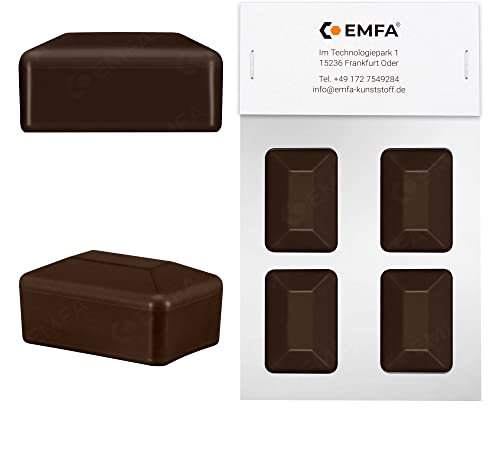 EMFA Zaunpfahlkappe rechteckig 60x80 mm Braun 4 Stück Pfostenkappen Kunststoff Abdeckkappen Zaunkappen
