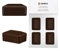 EMFA Capuchon pour Poteau rectangulaire 80x60 mm Marron 4 pcs. 8x6 cm Plastique Bouchons Tube