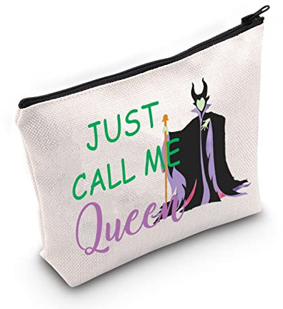 WZMPA Villain Movie Cosmetic Makeup Bag Evil Queen Fans Gifts Just Call Me Queen Zipper Pouch Bag For Women Girls, Call Me Queen