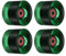 PATIKIL 4 Stück 60mm Longboard Rollen mit Lager ABEC-9 Skateboard Rad Straße Rollen für Skateboards Cruiser Räder Ersatz 80A Klar Grün Rot