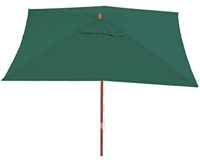 Mendler Sonnenschirm Florida, Gartenschirm Marktschirm, 3x4m Polyester/Holz 6kg - grün