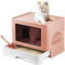 Arenero Gatos Grande - Arenero Autolimpiable para Gatos, Bandeja de Arena - Pala Incluida, Arenero Gatos Cubierto, Cat Litter Box. (Rosa)