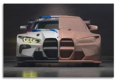 Rennauto für BMW M4 GT3 G82 Sportauto-Poster, dekoratives Gemälde, Leinwand, Wandposter und Kunstbild, modernes Familien-Schlafzimmer, Dekoration, Poster, 30 x 45 cm