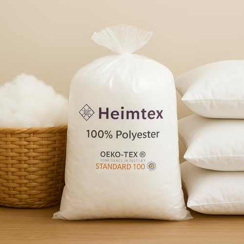 HEIMTEX -Füllwatte 500g –100% ployester Oeko-TEX® zertifizierte Polyesterwatte für Kissen, Kuscheltiere & Bastelprojekte. Flauschig, formstabil, waschbar – ideal für DIY & Handarbeit.