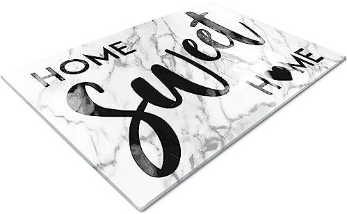 Chopping Boards | Glass Worktop Savers | Worktop Protectors Heat Resistant | Catering Chopping Boards | Chopping Boards Glass | Over The Sink Chopping Board | Large | Home Sweet Home Marble Effect