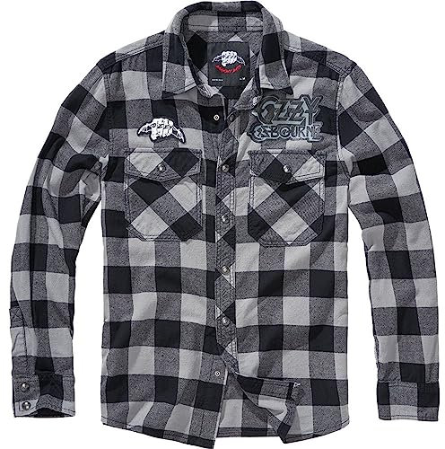 Brandit Ozzy Check Shirt Long Sleeve, Farbe: Black_Charcoal_ch, Größe: S
