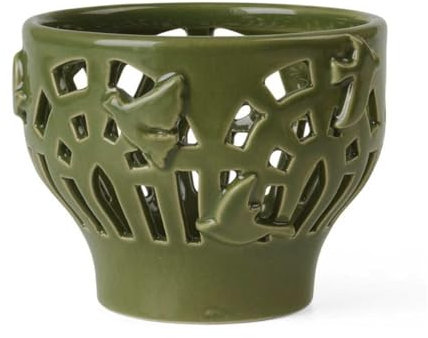 Kähler Design Orangery Garden Green Teelichthalter aus Keramik, Farbe: Grün, Maße: Durchmesser: 9.5 cm, Höhe 7.5 cm, 691203
