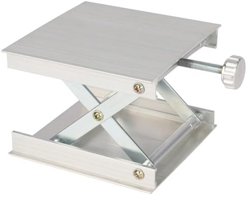 stonylab Piedistallo da Laboratorio in Lega di Alluminio, Sollevatore da Tavolo per Laboratorio 90 x 90 mm, Range Altezza Regolabile 20 - 85 mm, Portata 5KG