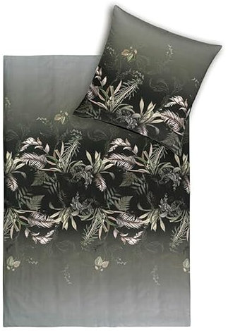 ESTELLA Bettwäsche Jungleleave Mako Satin (2 x 80x80 + 1 x 200x220 cm)