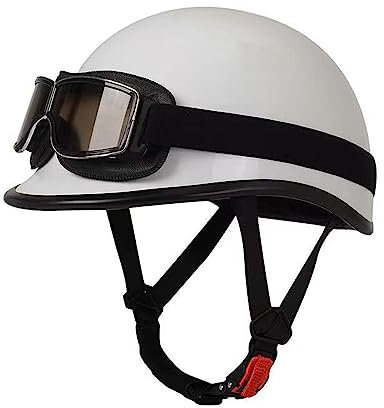 Motorrad-Halbhelm Im Vintage-Stil, ABS-Helm Und Schutzbrille Für Fahrrad, Roller, Auto, Cruiser, Helikopter, Jethelm, Herren Und Damen, Vier Jahreszeiten, ECE-geprüft