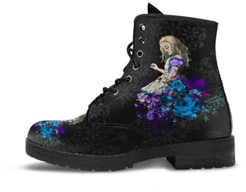 Stivali caviglia della piattaforma goth da donna con fibbie ad ala pipistrello tacchi a blocchi rotonda con cerniera arrotondata per moto punk stivali da combattimento comodi comodi stivali gotici