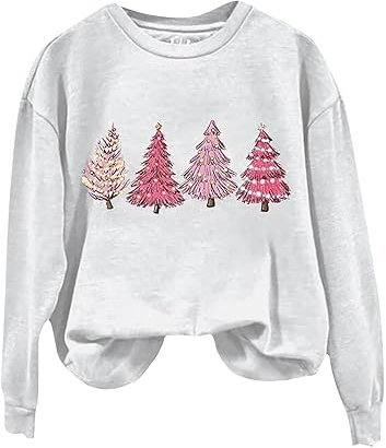 Pull De Noel Femme Pull Noel Rigolo Rigolo Noel Pull Christmas Moche Sweat Femmes,Pull Noel Moche,Pull Noel Sweatshirt Grande Taille Pullover Chemisier T-Shirt De NoëL pour Femmes (White, XL)